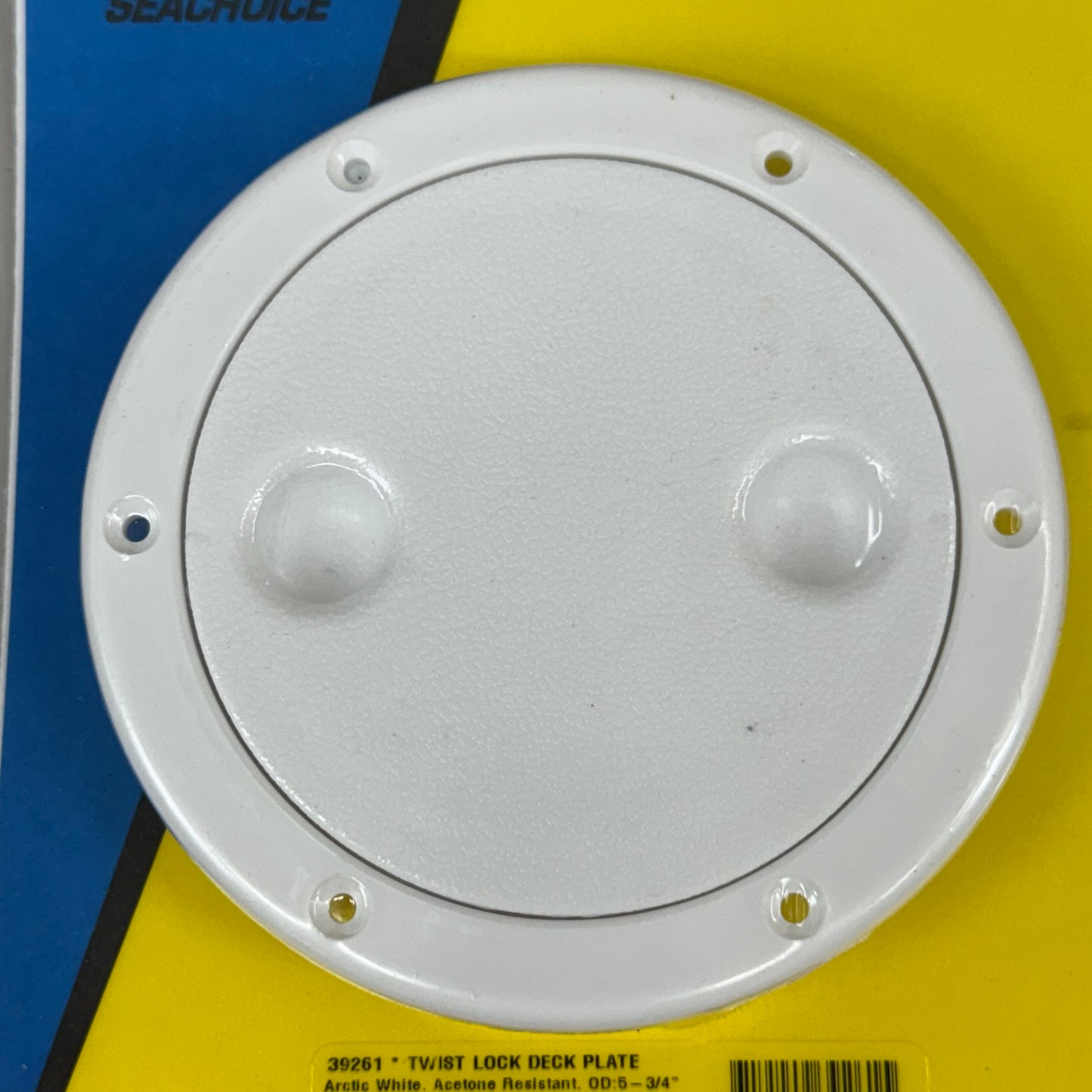 SEACHOICE Artic White Twist N Lock Deck Plate For Boats 9"x7"x1" White 39261