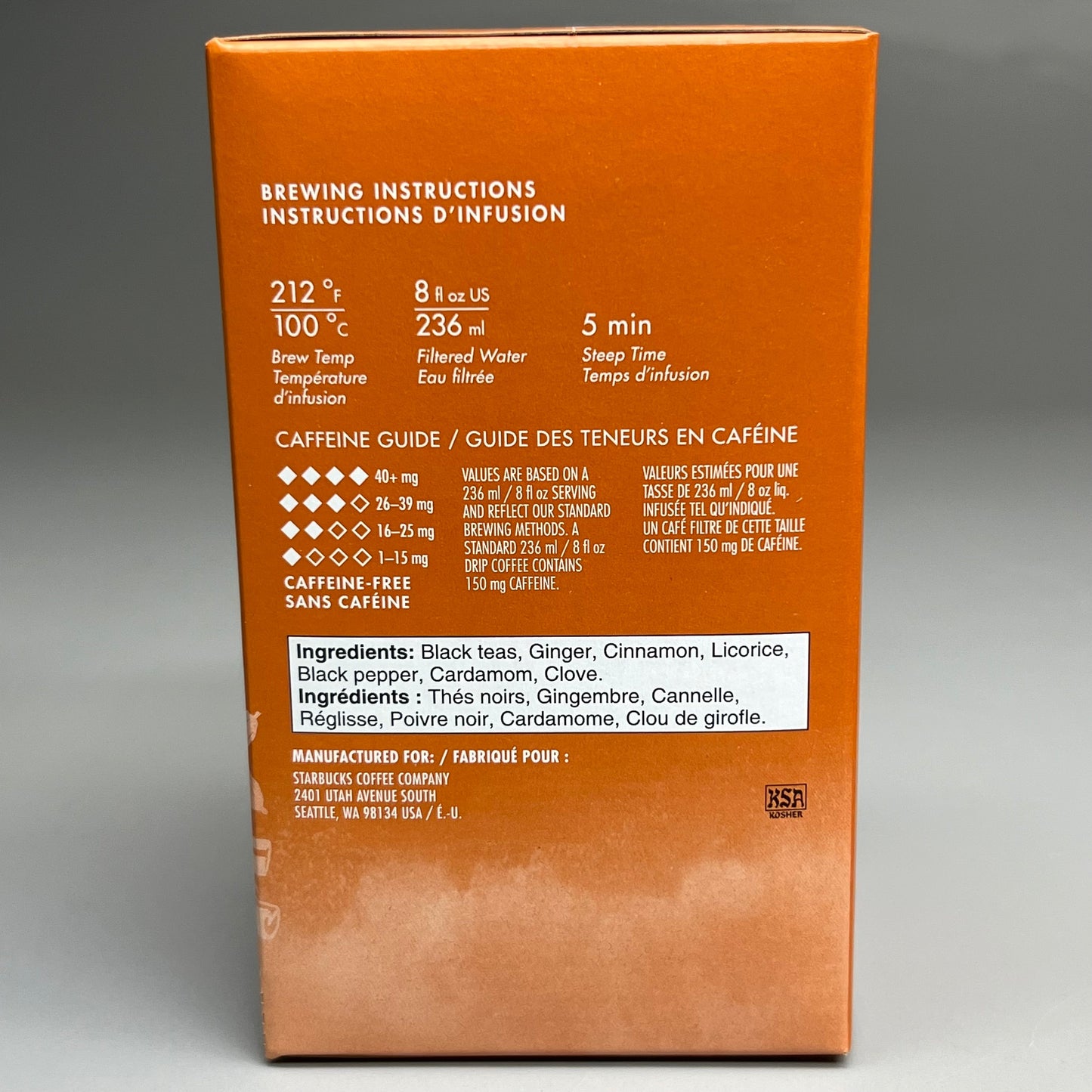 ZA@ STARBUCKS Teavana (16 PACK) 8 Kinds of Assorted Black & Herbal Teas (24 -1.3g bags per Box) BB 03/27 (Damaged)