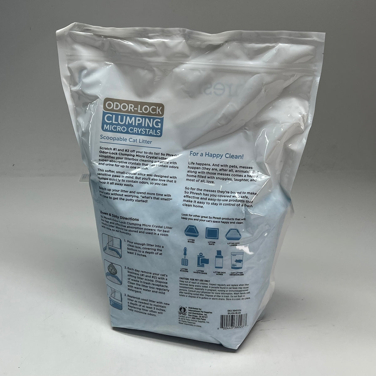 ZA@ SOPHRESH (2 PACK) Scoopable Odor-lock Clumping Micro Crystal Cat Litter 8lb Blue