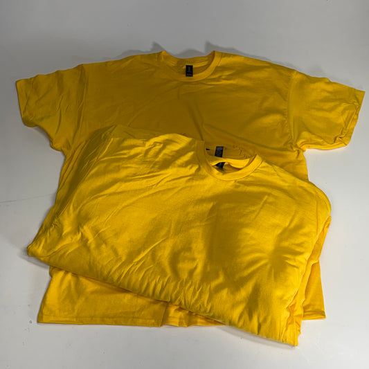 ZA@ GILDEN (12 PACK) Unisex Heavy Cotton T-shirts Short Sleeve Unisex Sz 2XL Yellow