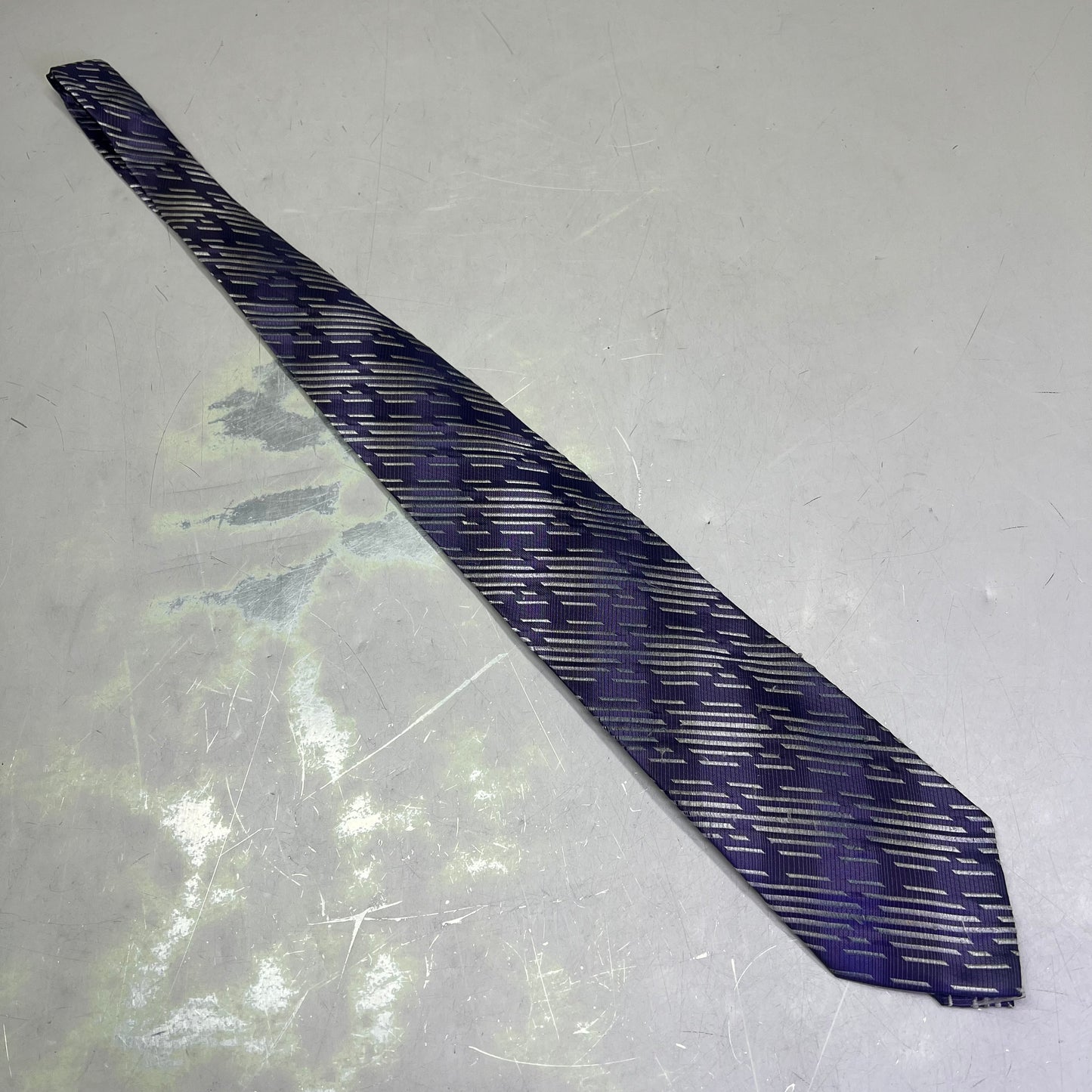 EMILIO PONTI 100% Silk Patterned Suit Tie 60" Purple/Grey (Pre-Owned)