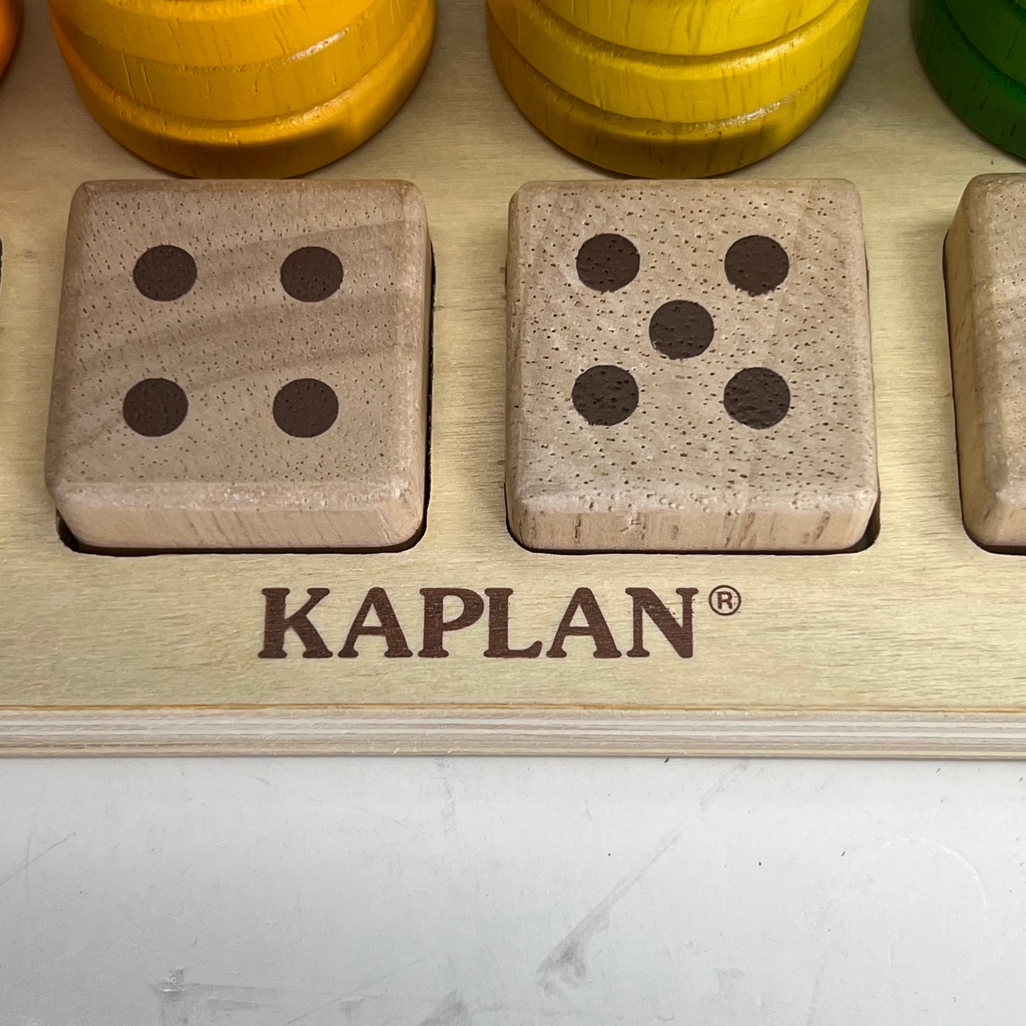 KAPLAN Natural Stack & Sort Wooden Board Colorful Counting Rainbow 33141