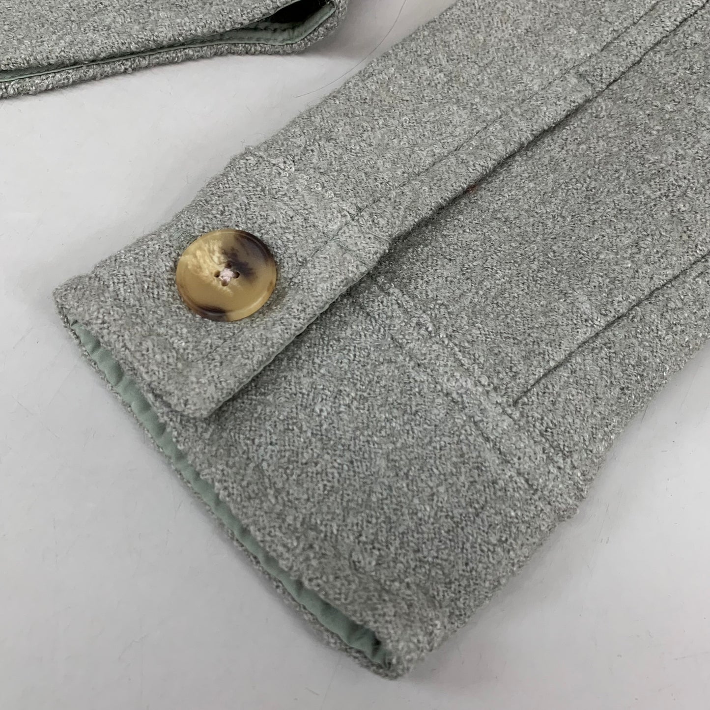 LEVI'S Front Button Cropped Jacket W/ Laydown Collar Women's Small Tea Green 595450040