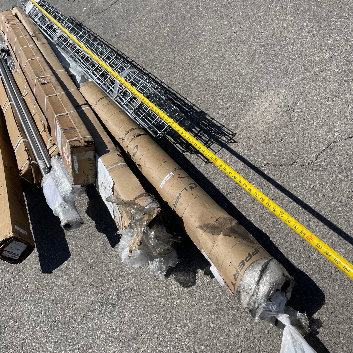 ZA@ Pallet of MIXED Steel Channels, Blinds, Canvas Roll Awning, & More (AS-IS)