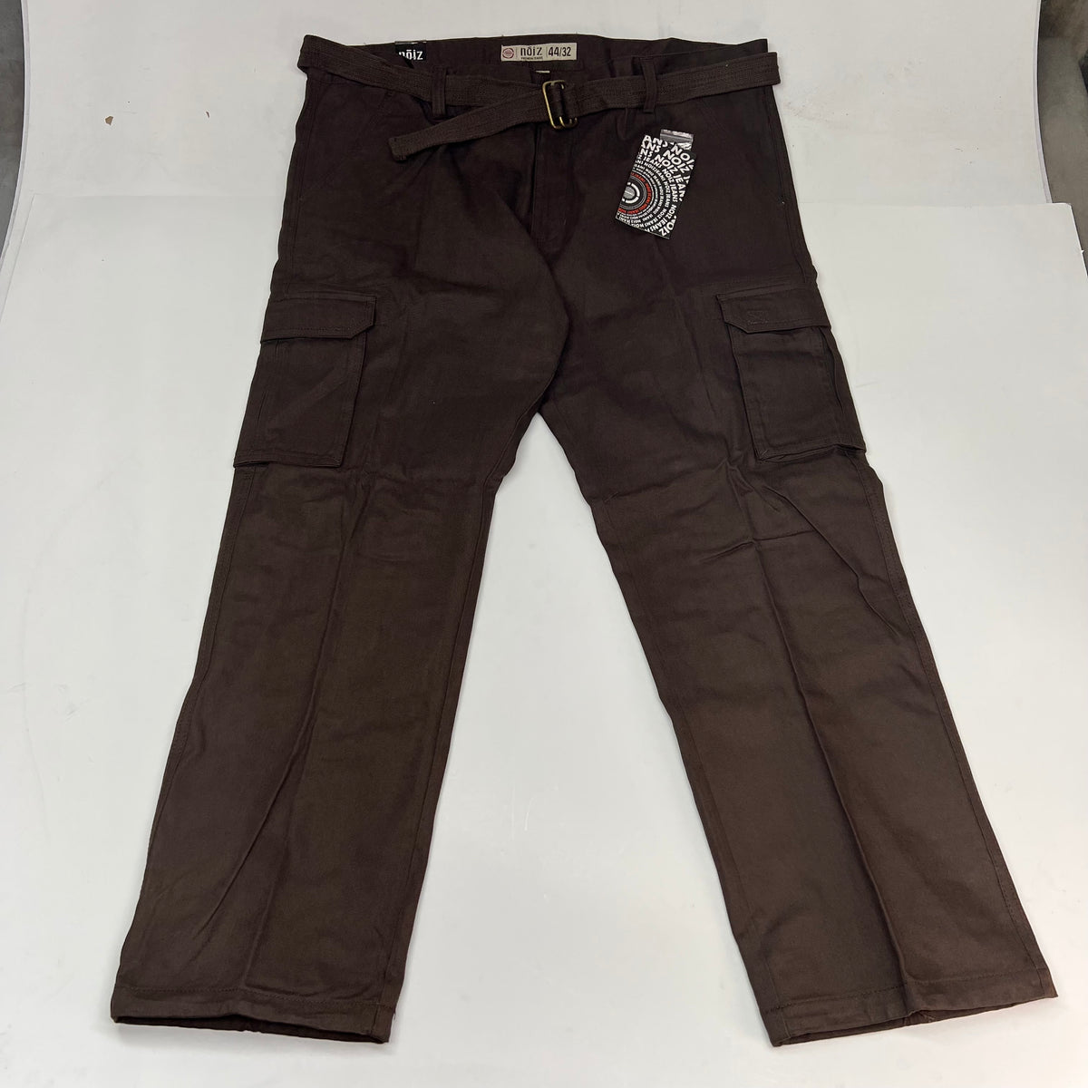 NOIZ Premium Jeans Cargo Pants W/ Belt Men's Sz 44/32 Brown KP610M