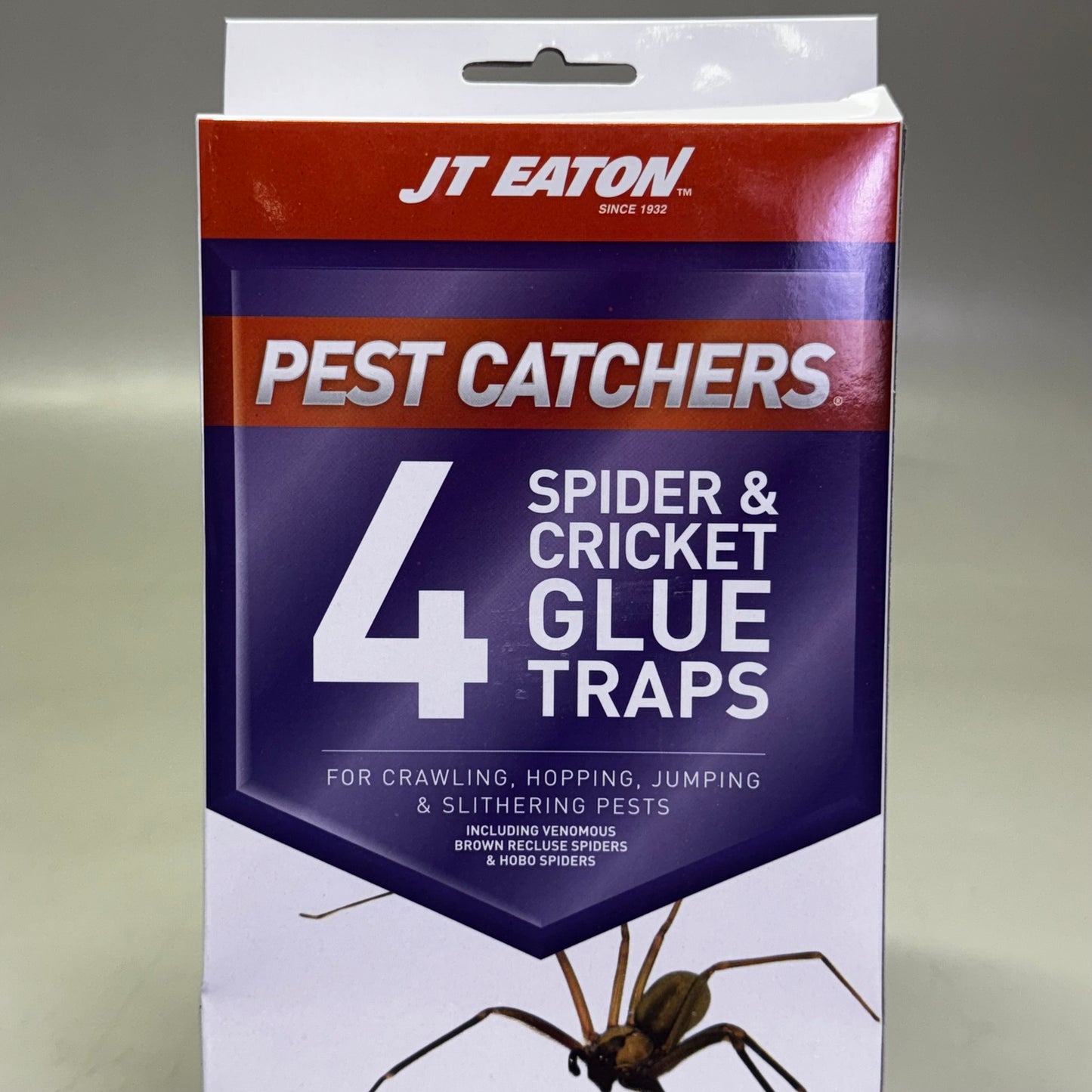 JT EATON (2 PACK of 4) Stick-Em Large Spider And Cricket Glue Trap Yellow PM844