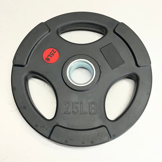 TRI-GRIP Single Rubber Plate 25lb, Black