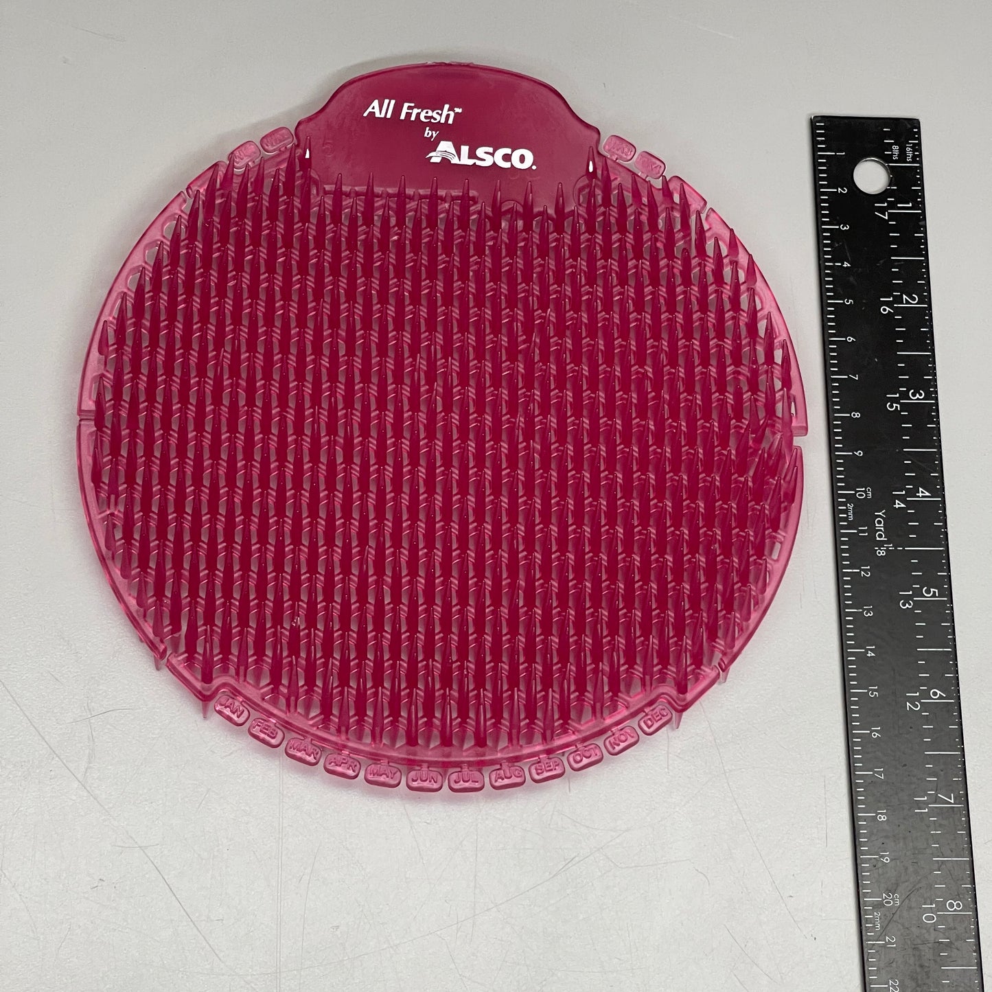 ALSCO 10-PACK! All Fresh Slant7 Urinal Screen Spiced Apple Round 8" Pink RTK0052