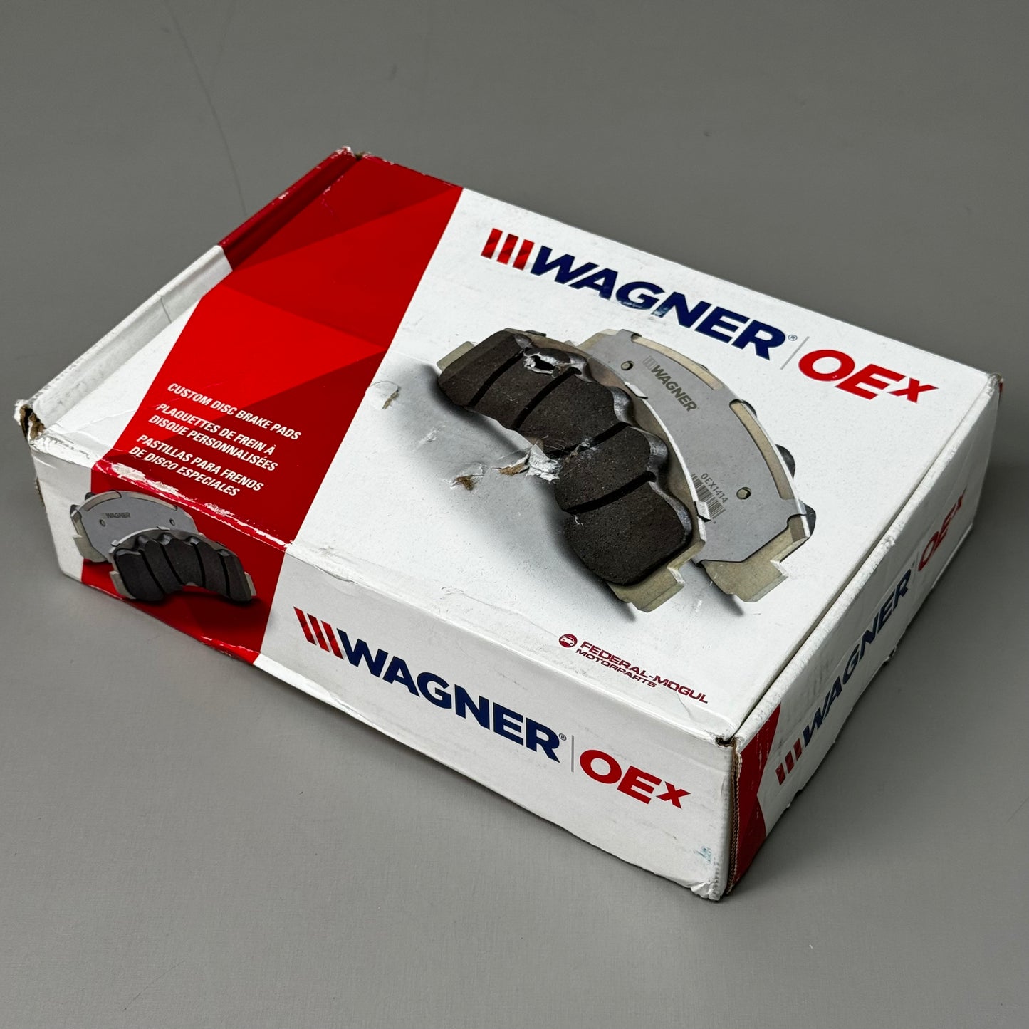 WAGNER OEx Disc Front Brake Pad Set 7" x 2 1/2" Grey OEX1047C