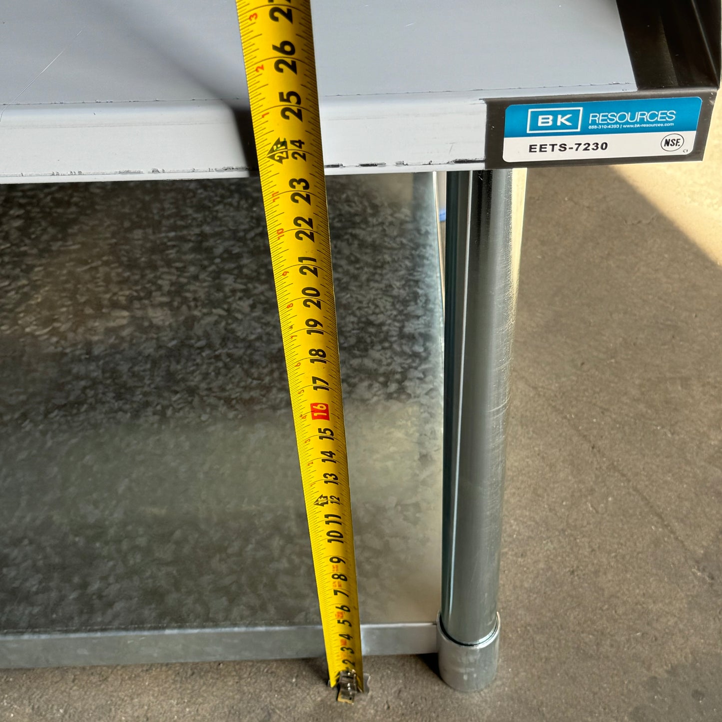 BK RESOURCES Equipment Steel Table EETS-2430 72”Lx25”Hx30 1/2”W Steel