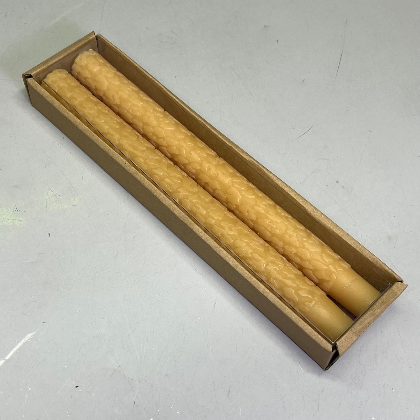 CREATIVE CO-OP (2 PACK) Leopard Print Taper Candles Unscented 10" Tan CD2231