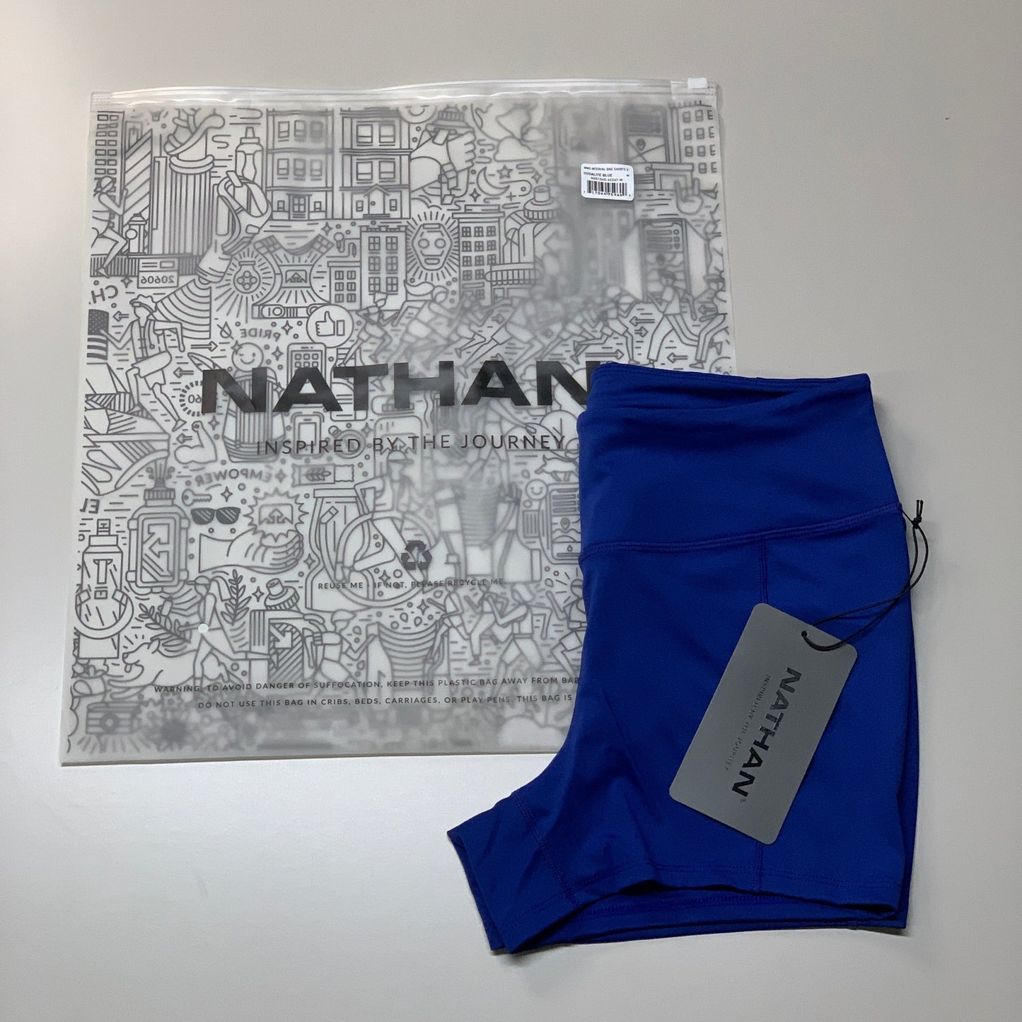 NATHAN Interval 3" Inseam Bike Short Womens Sodalite Blue Sz XS NS51040-60247-XS