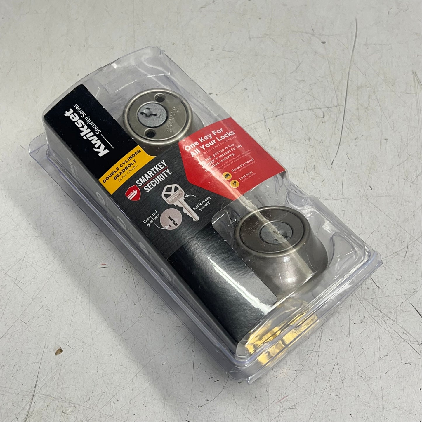 KWIKSET Smartkey Security Metal Double Cylinder Deadbolt Satin Nickel 96650-516
