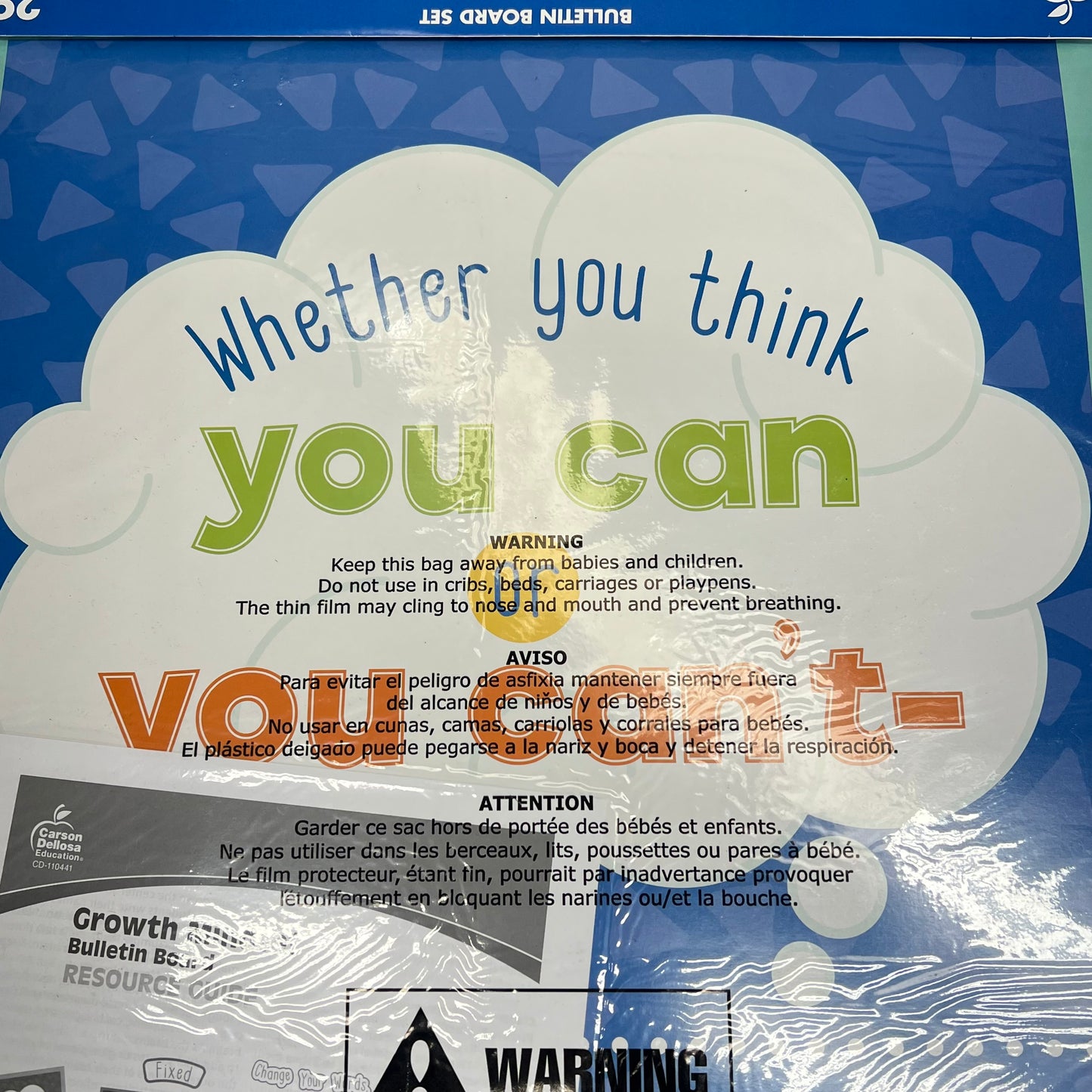 CARSON DELLOSA (2 PACK) Bulletin Board Set Posters Growth Mindset 29 Pieces