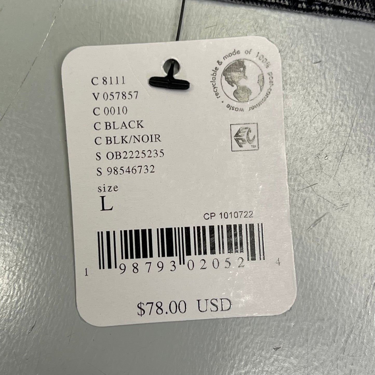 FREE PEOPLE 100% Cotton Louie Indigo Top Women's Sz L Black 98546724