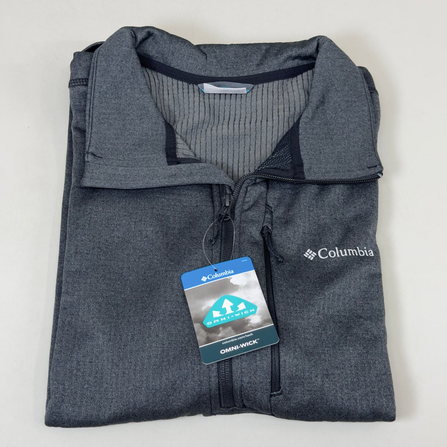 COLUMBIA Park View Fleece Half Zip Omni-Wick Men's Sz L Black Heather 1952201010