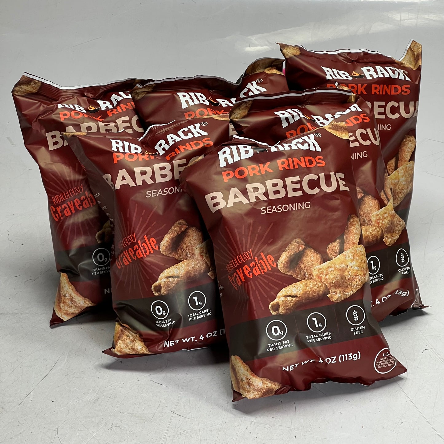 RIBRACK (6 PACK) Pork Rinds 4 oz FGPS11850 BB 01/27