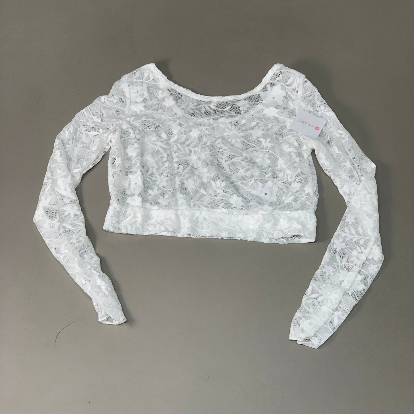 HALFTEE Full Lace Long Sleeve Nylon & Spandex Blend Floral White S (22)