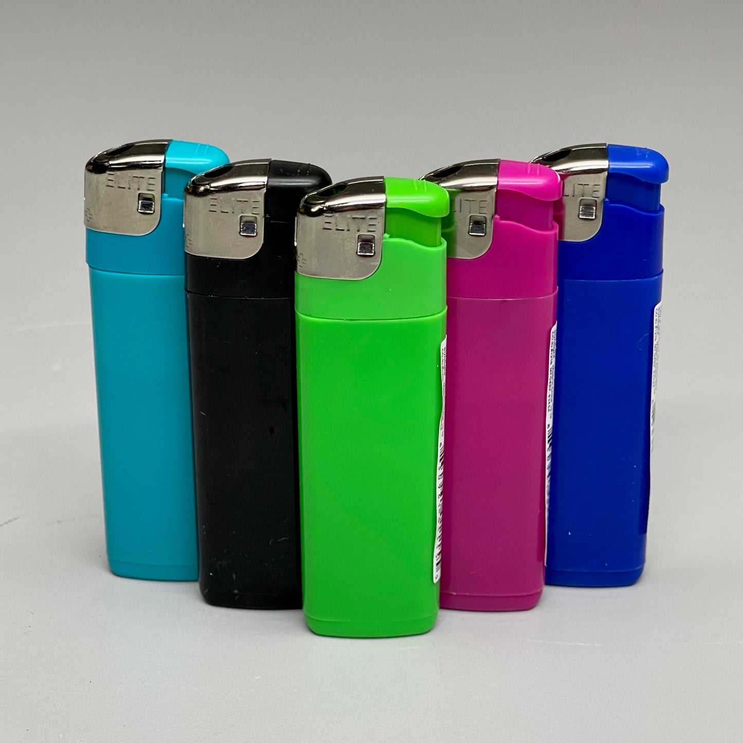 ZA@ ELITE BRANDS 50-Pack Elite Electronic Lighter Refillable Multi-Color (AS-IS) (Dirty)
