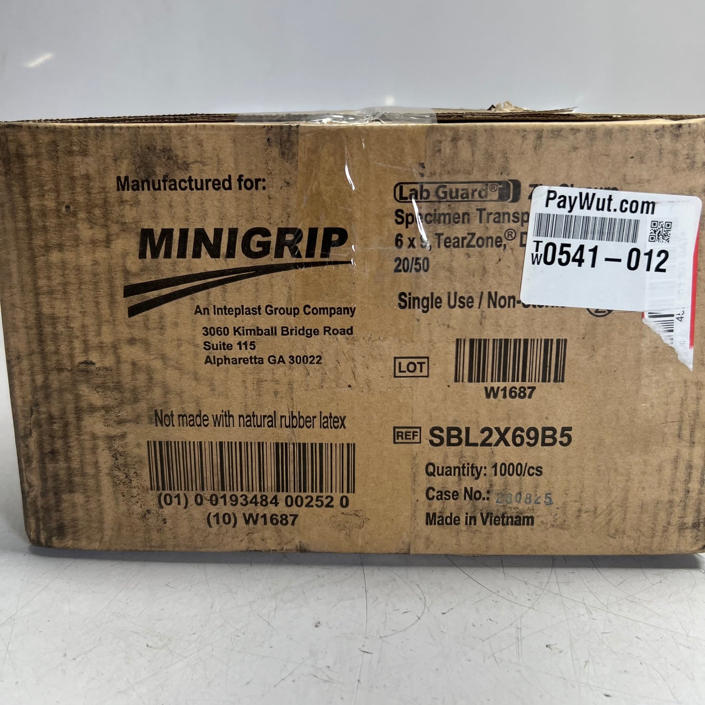 MINIGRIP (1000 BAGS) Labguard Reclosable Specimen Bags 9"L x 6"W Clear SBL2X69B5
