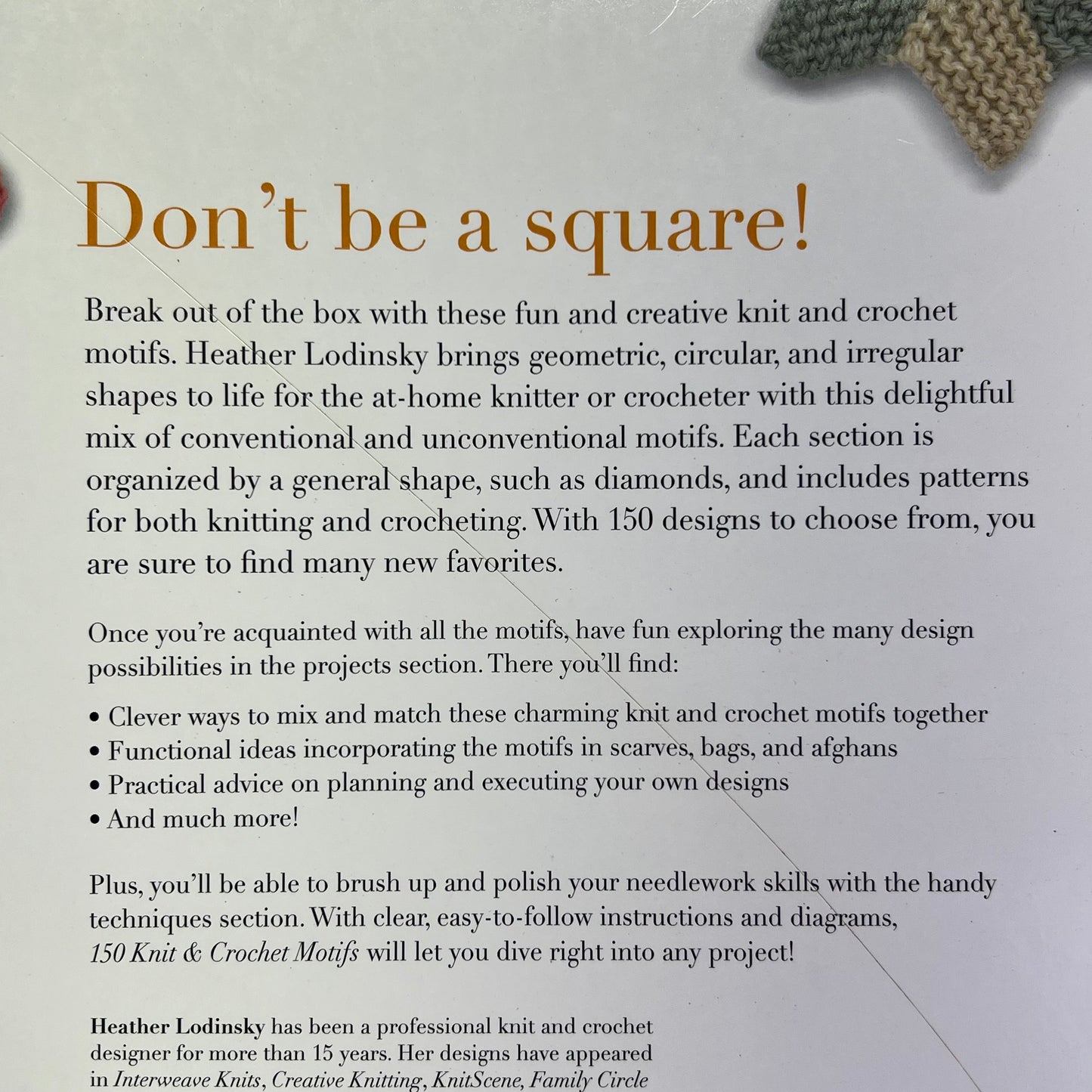 150 KNIT & CROCHET MOTIFS Step-by-Step By Heather Lodinsky Paperback Book