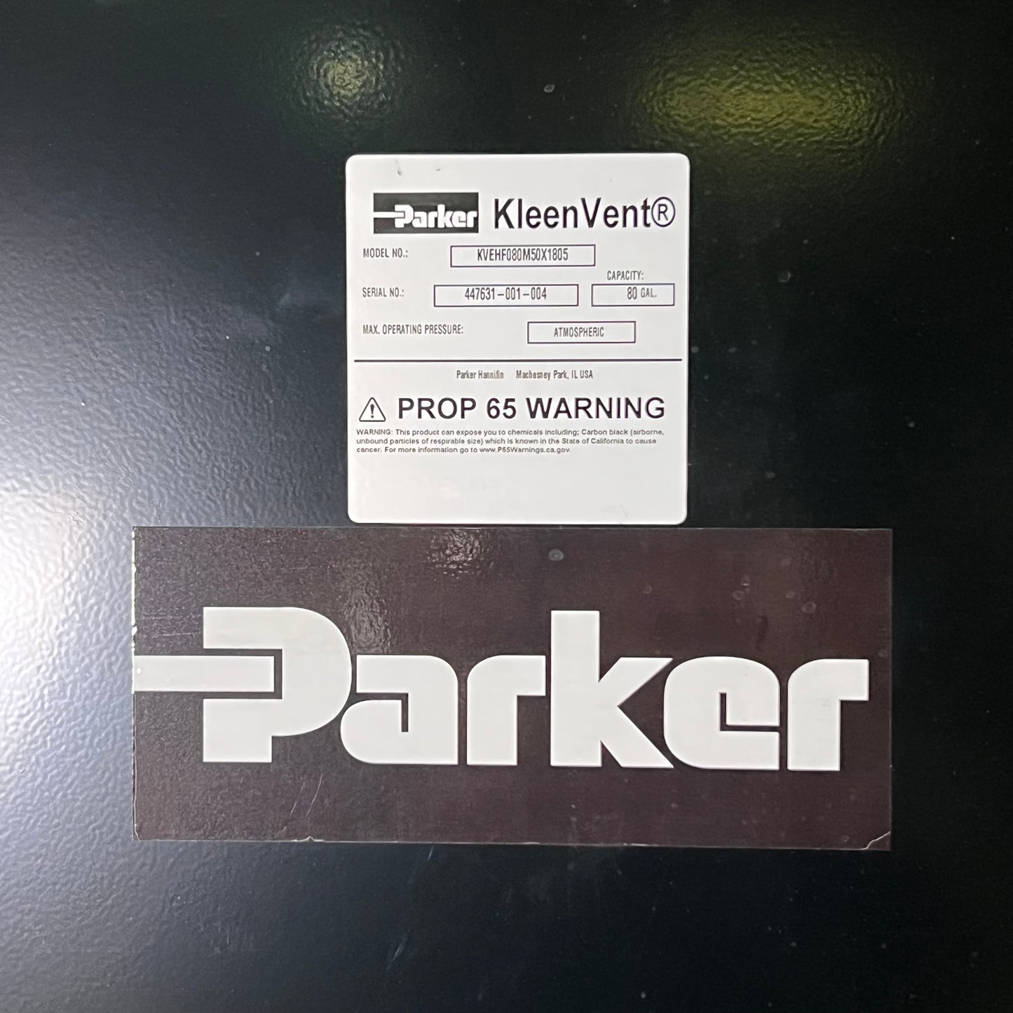 PARKER Reservoir Isolator 80 Gal Nominal Capacity KVEHF080M50X1805 (New Other)