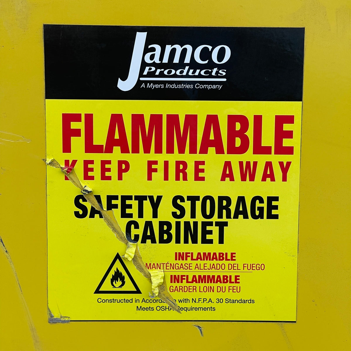 JAMCO Self Closing Flammable Safety Storage Cabinet 45 Gal Yellow BS45YP