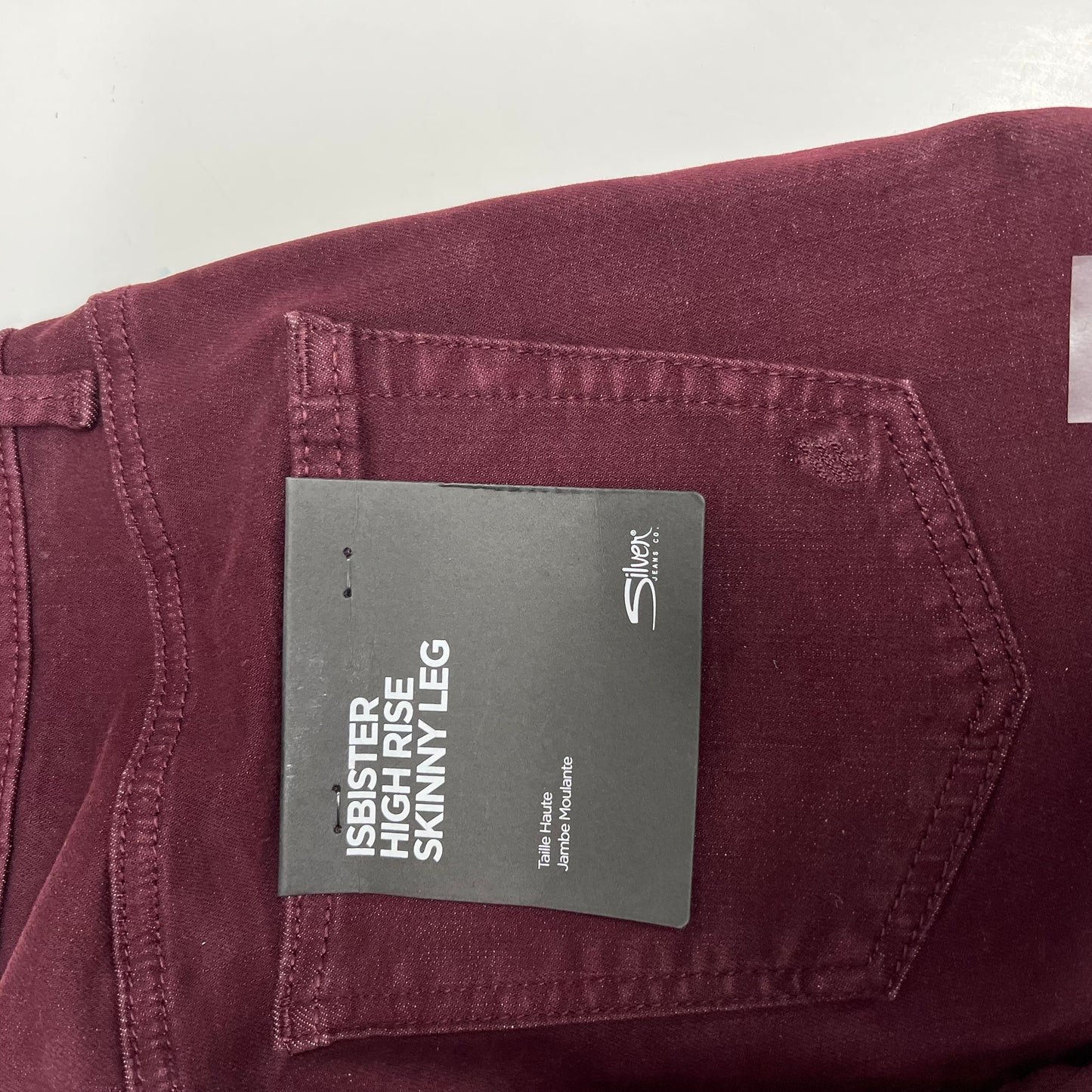 SILVER JEANS CO. Isbister High Rise Skinny Leg Jeans Women's Sz 27/29 Bordeaux