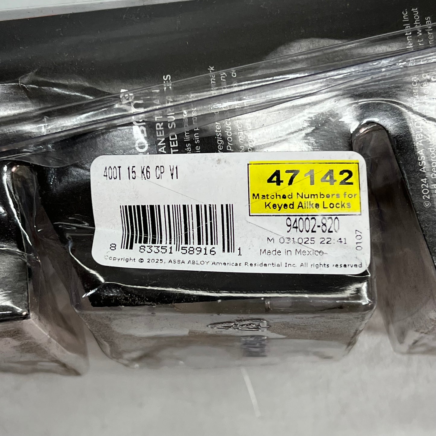 KWIKSET (2 PACK) Tylo Keyed Entry Door Knob SmartKey Satin Chrome 94002-820