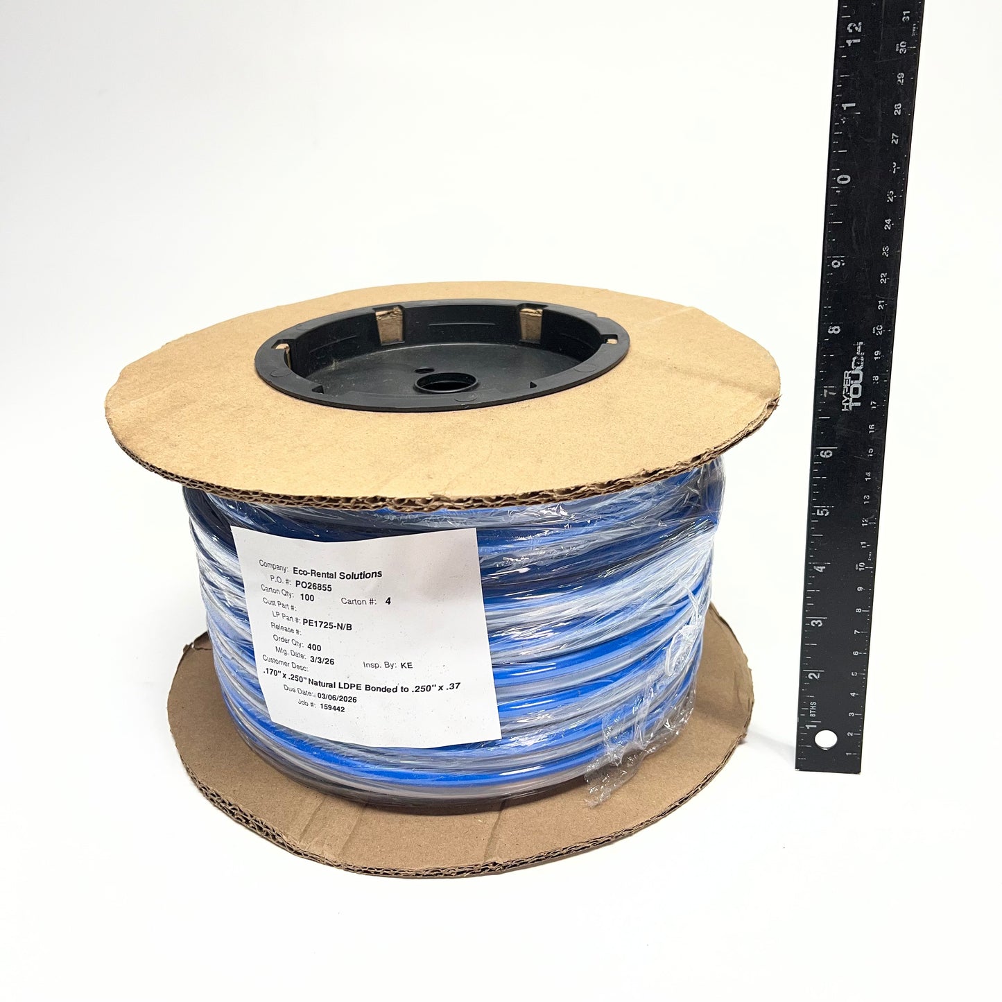 ECO RENTAL SOLUTIONS Poly Bonded Tubing Natural/Blue LDPE PE1725-N/B