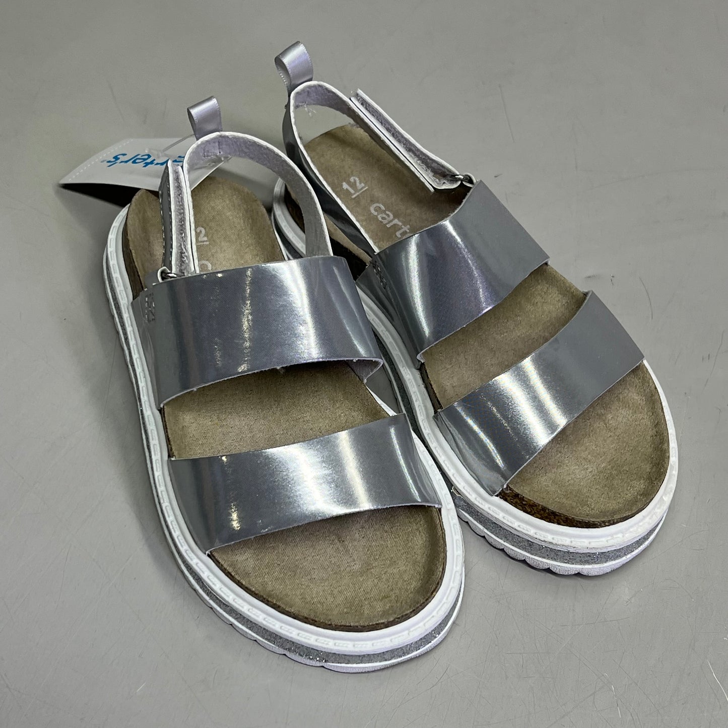 CARTER'S Carlyle Toddlers Back Strap Sandal Girl's Sz 12 Silver CS21Y01B