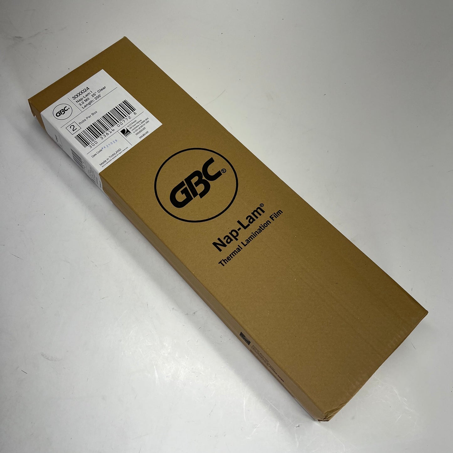 GBC (2 PACK) Standard Thermal Laminating Film 1" Core 25" X 250' Clear 3000024