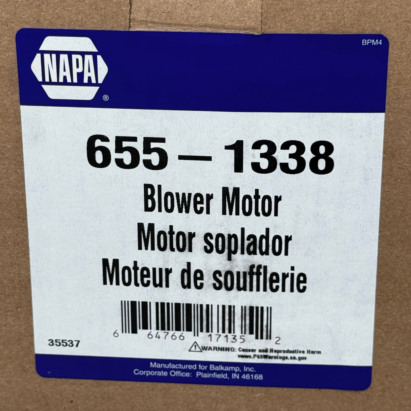 NAPA Blower Motor AC / Heater for Dodge & Plymouth 655-1338 35537