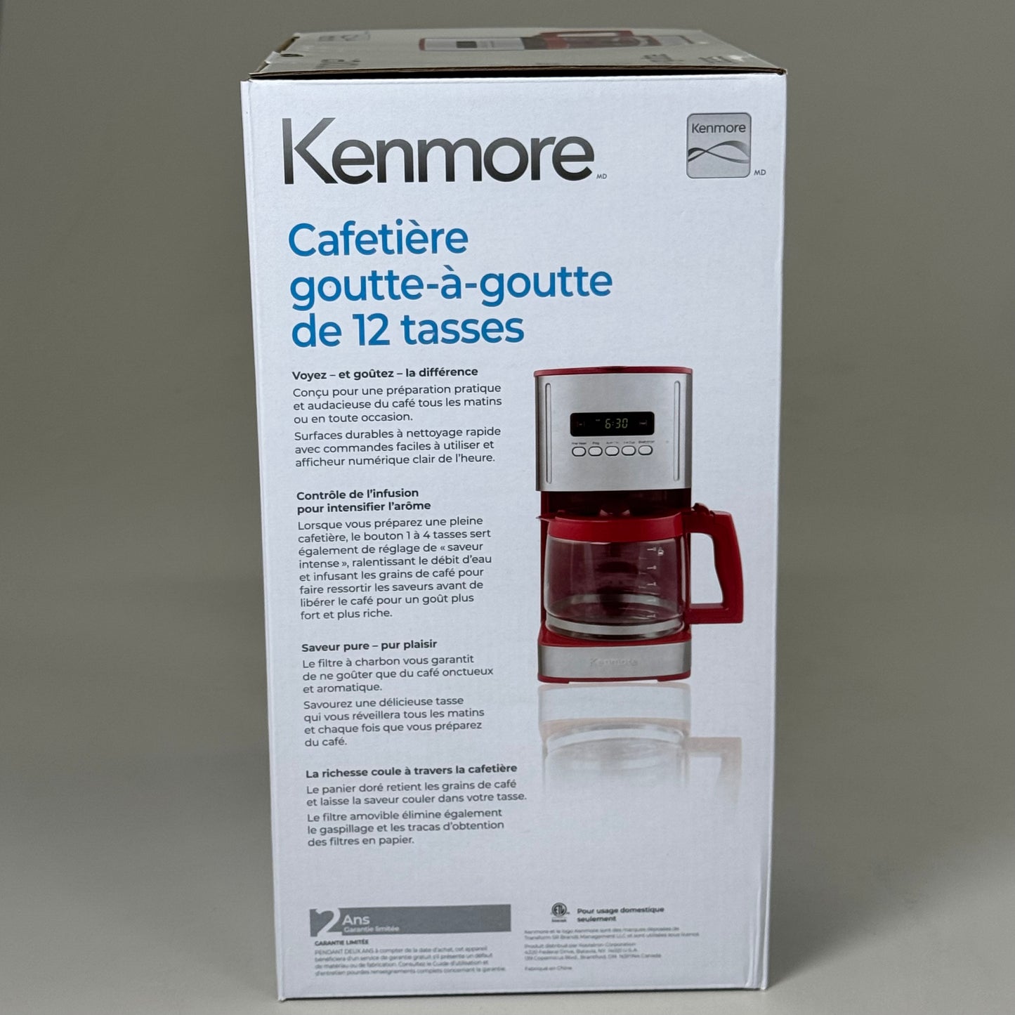 KENMORE Programable 12-Cup Drip Coffee Maker w/ Auto Shut off Red Silver KKCM12R