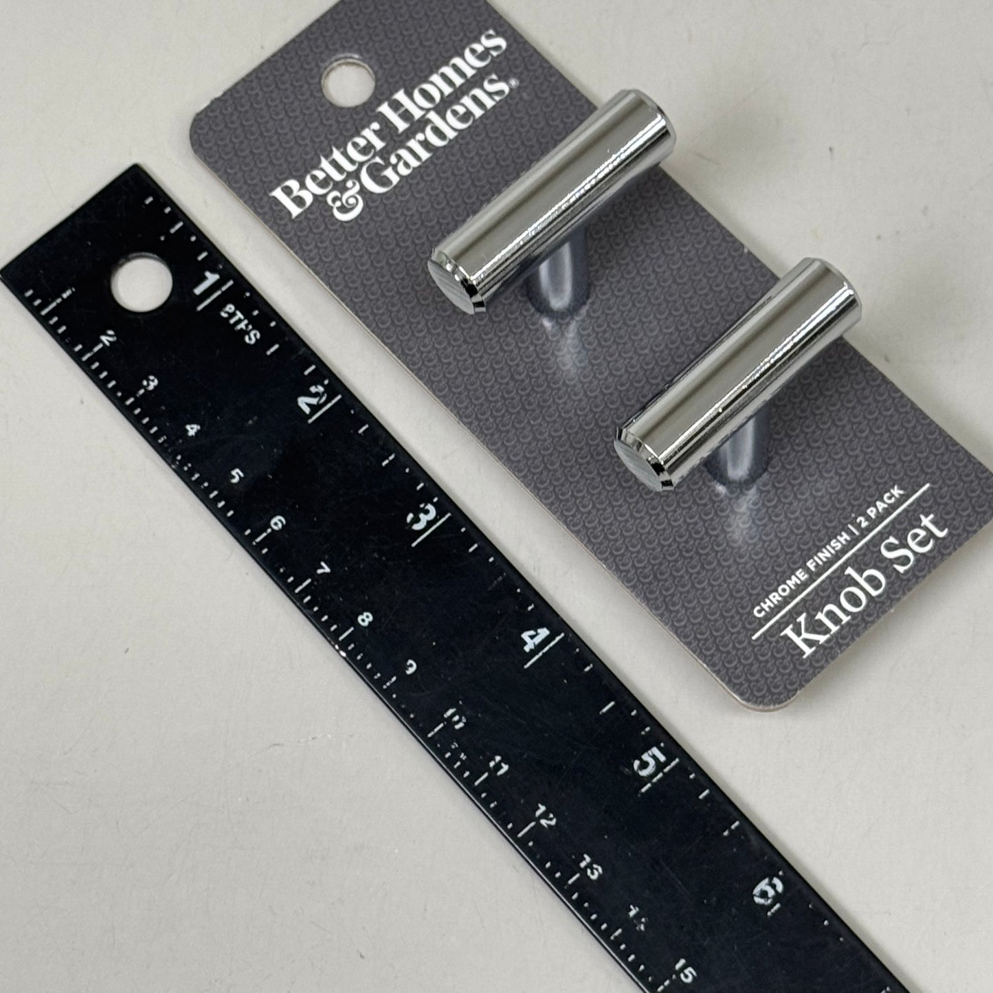 BETTER HOMES & GARDENS (4 PACK, 2 KNOBS EACH) Bar Knob 1-9/16" Polished Chrome