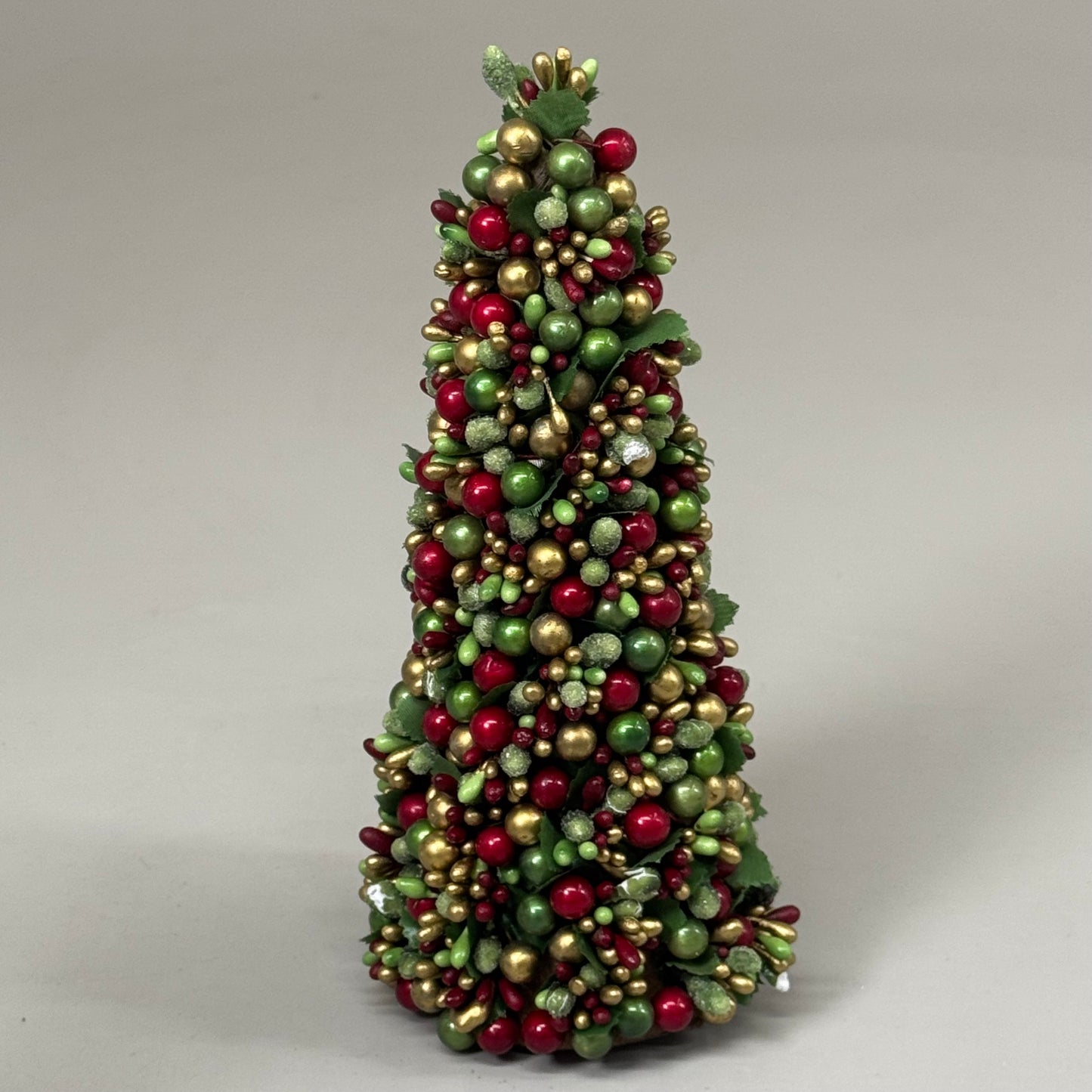 RAZ IMPORT (SET OF 2) Beaded Berry Cone Christmas Tree Decoration 12" 4410113