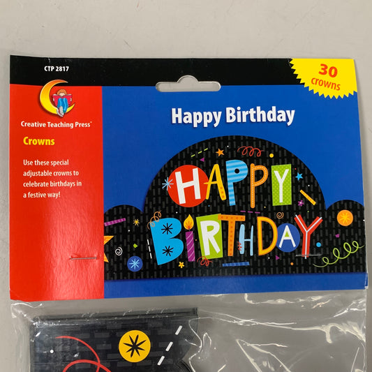 CREATIVE TEACHING PRESS (30 PACKS) Happy Birthday Crowns Party Supplies 24" 2817