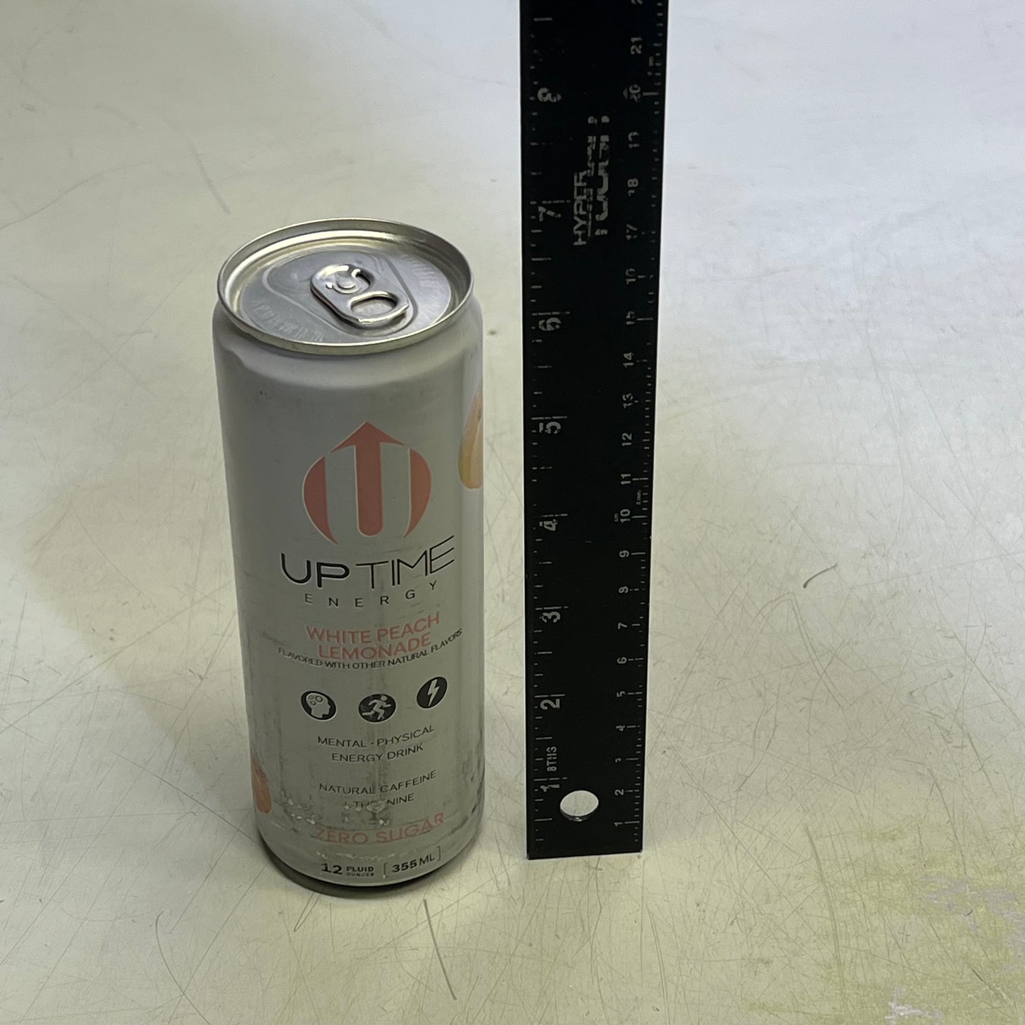 ZA@ UPTIME (9 PACK) Zero Sugar Energy Drinks White Peach Lemonade 12 fl oz