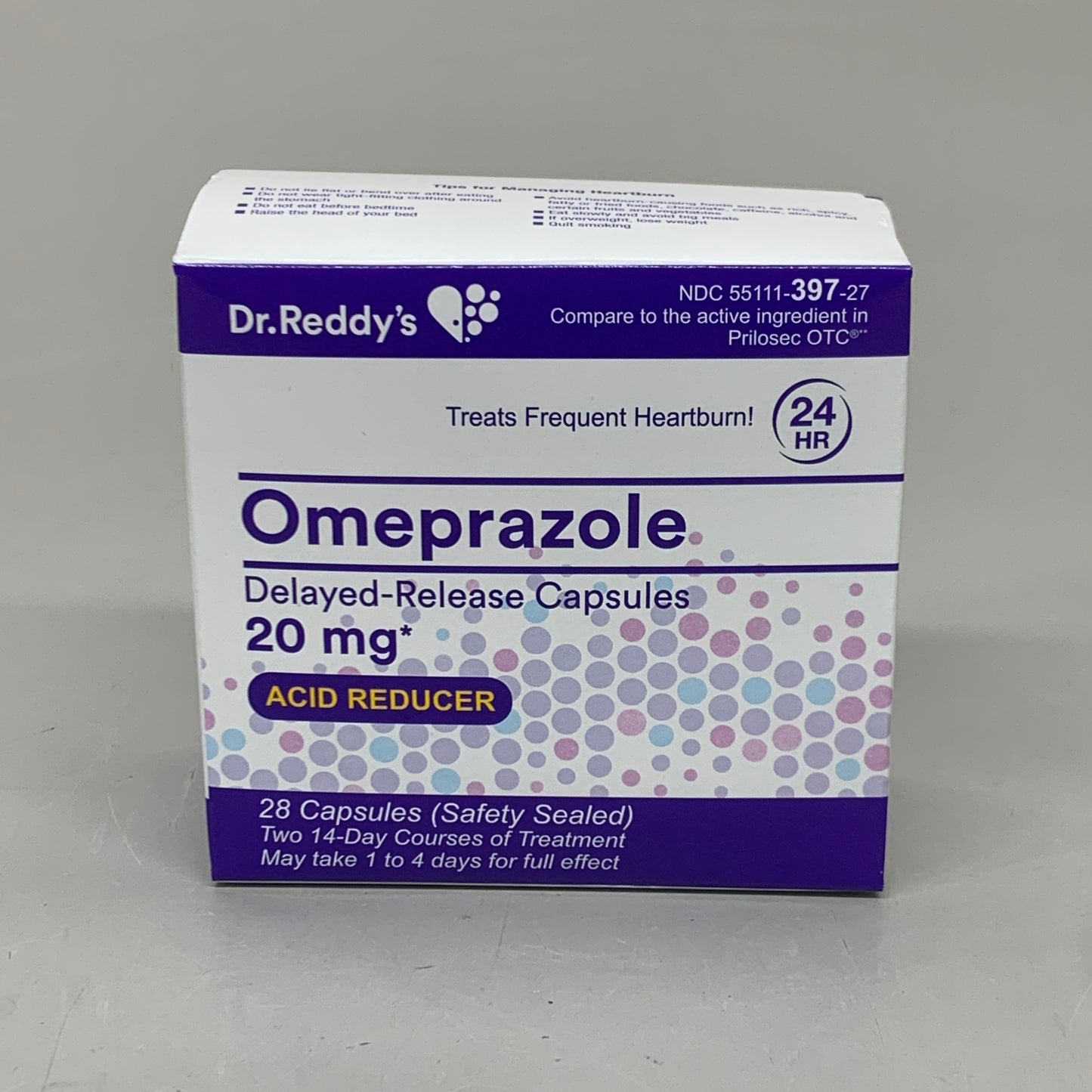 ZA@ DR.REDDY'S 2 BOXES! (4 Bottles) Omeprazole 20 mg Acid Reducer 112 CAPSULES (AS-IS)
