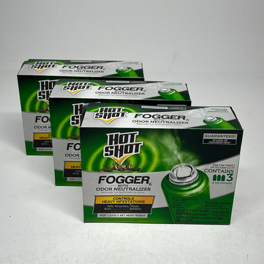 HOT SHOT (3 PACK, 3 EACH) Insect Fogger Aerosol W/ Odor Neutralizer  2 oz