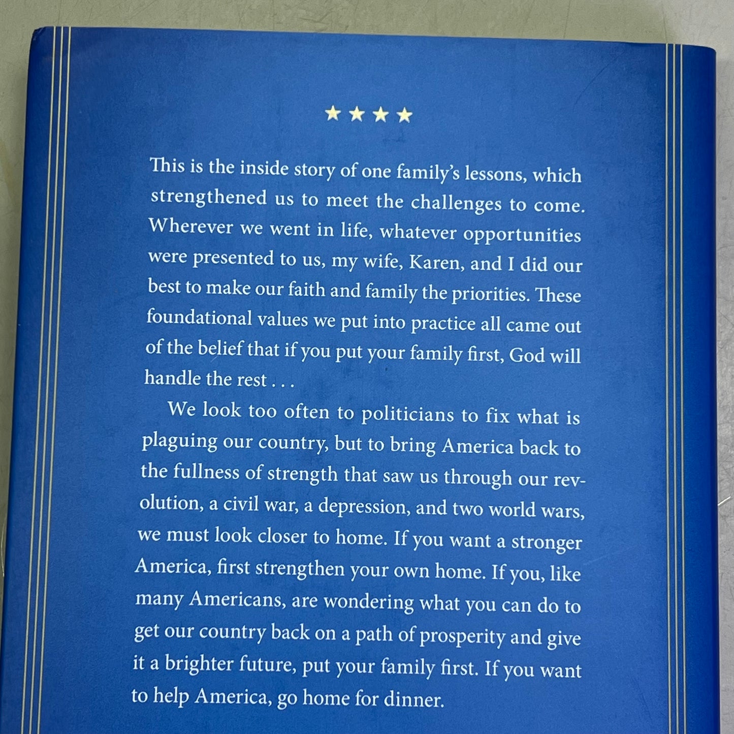 GO HOME FOR DINNER Advice On How Faith Makes A Family & Family Makes A Life Book