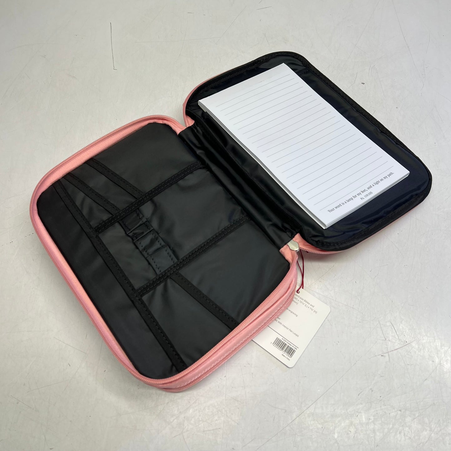CHRISTIAN ART GIFTS Two-fold Faux Leather Organizer Bible Cover 7"x10" Pink