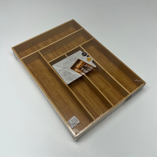 CORE BAMBOO Large Expandable Flatware Tray Organic Bamboo 17"x12" FWTL357