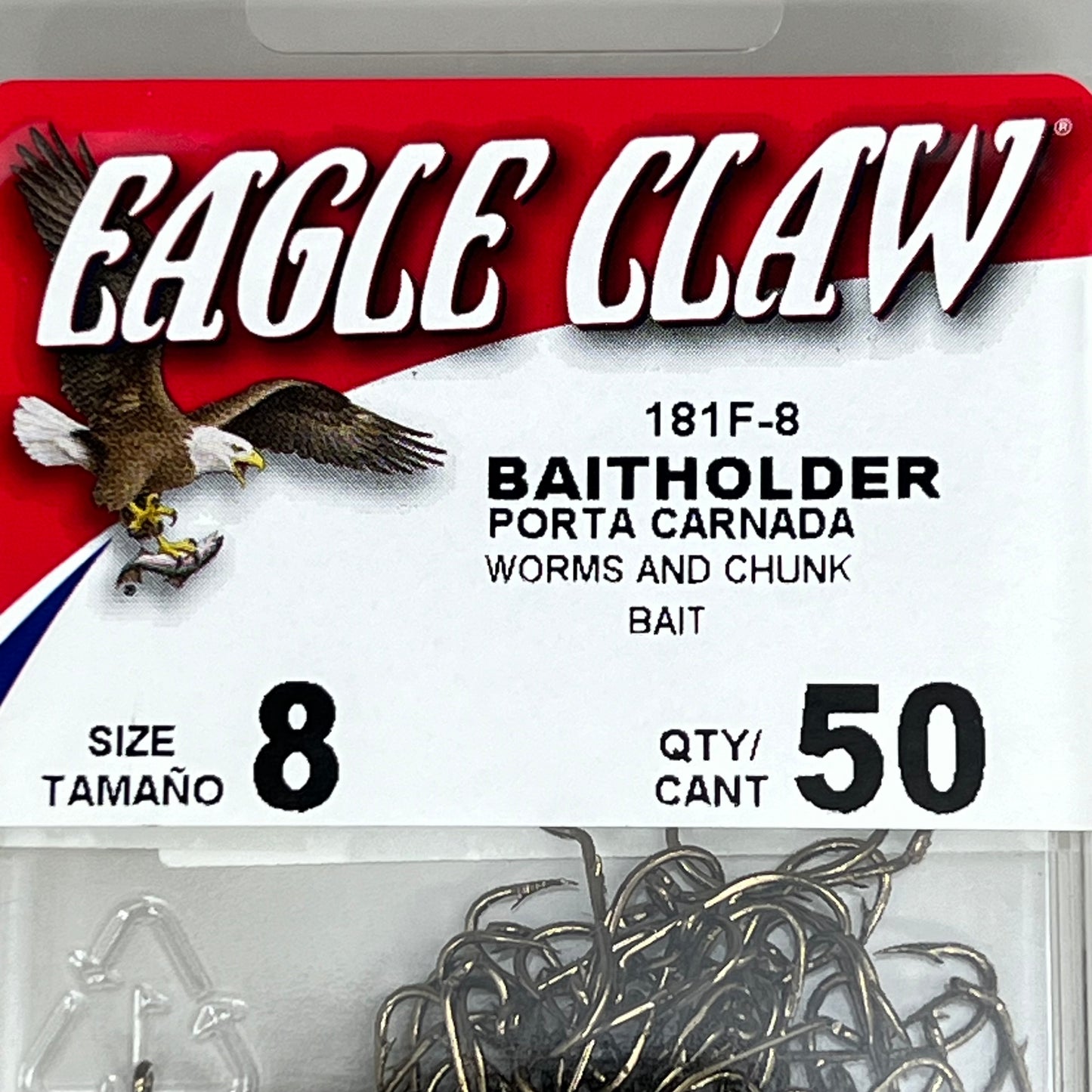 EAGLE CLAW (2 PACK) Down eye 2-Slice Offset Hooks Bronze #8 50pc 181F-8