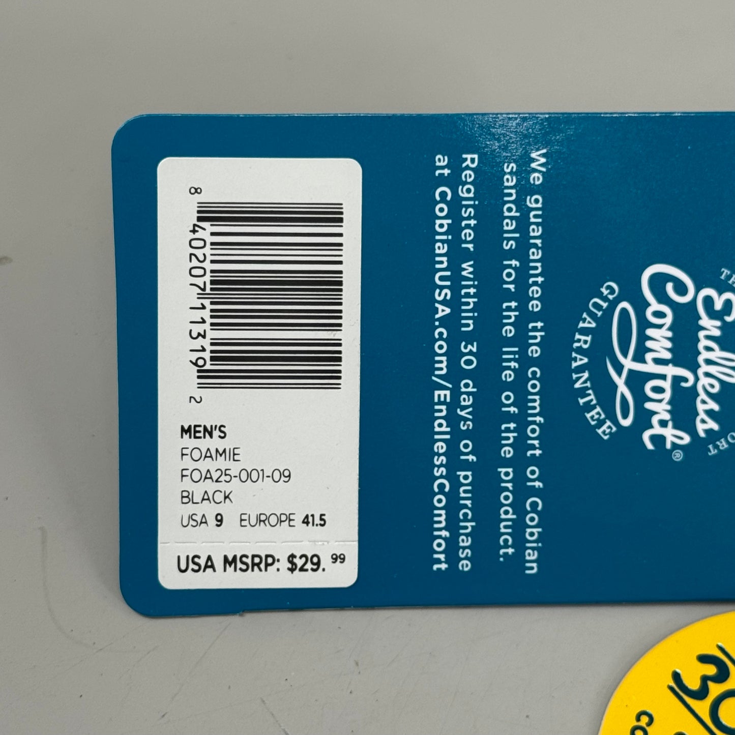 COBIAN Foamie Men's Sandals 9 Black FOA25-001-09