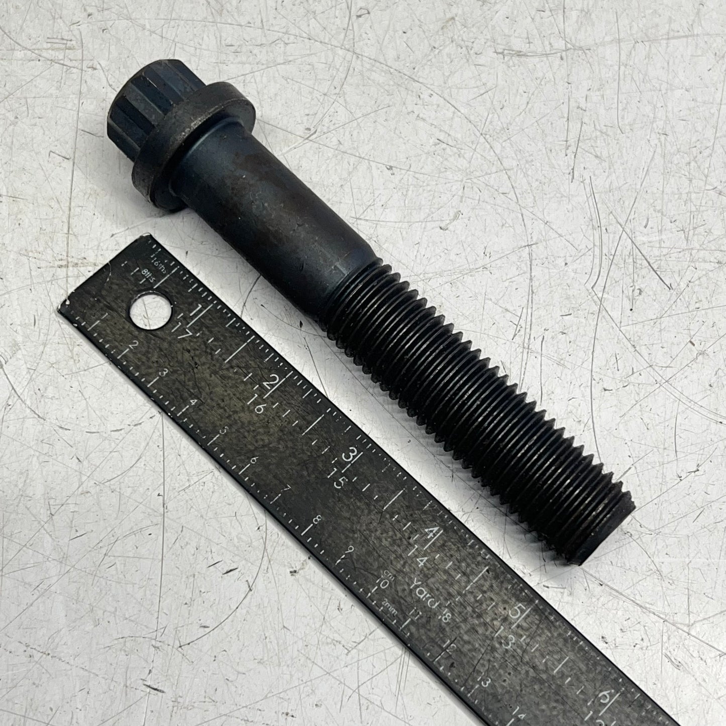 (12 PACK) Cv Bolt 12 Point High Strength  7/8"x24 Thread X 5" Black