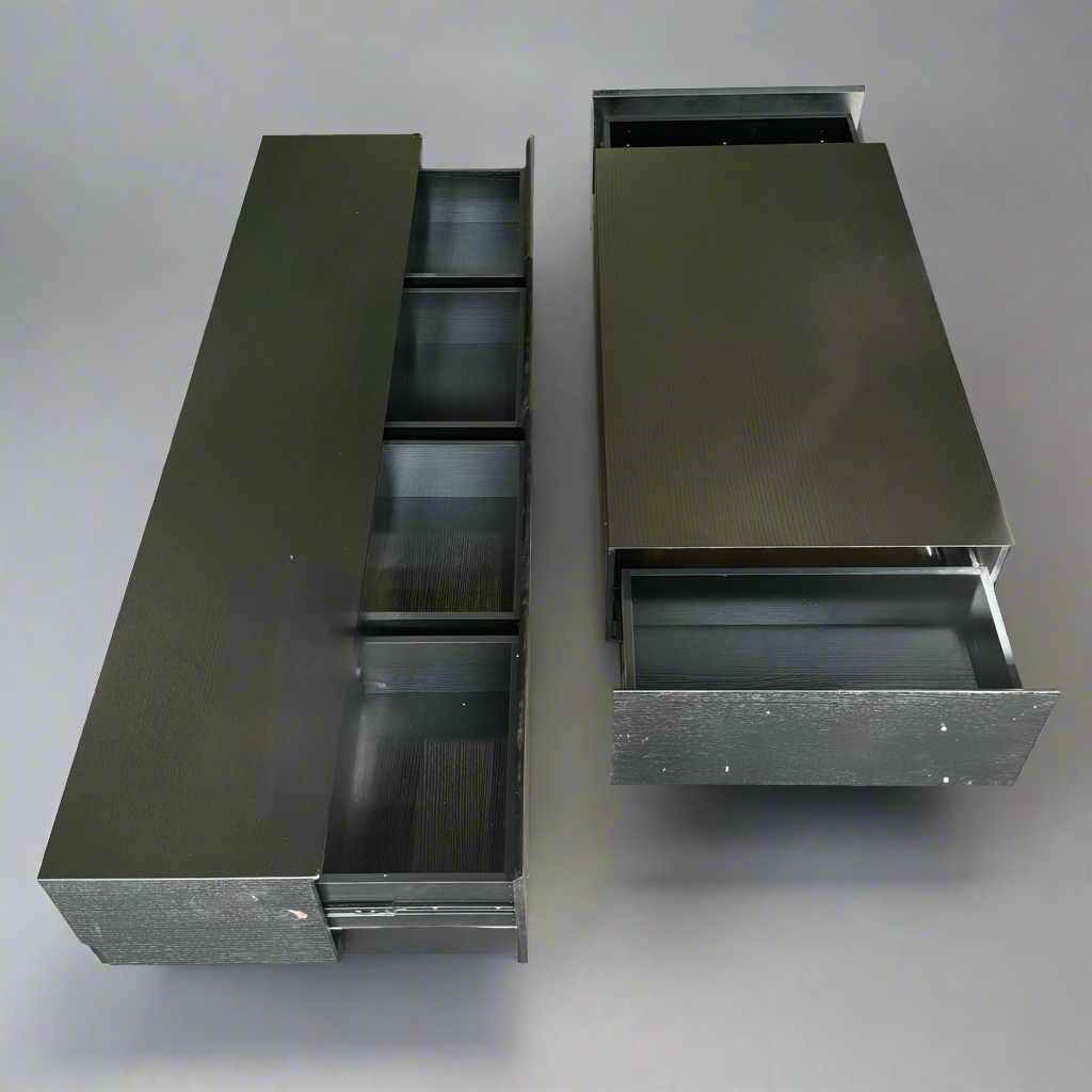 ZA@ INCHOI Storage 78" Wood Material Black (Damaged Corner)