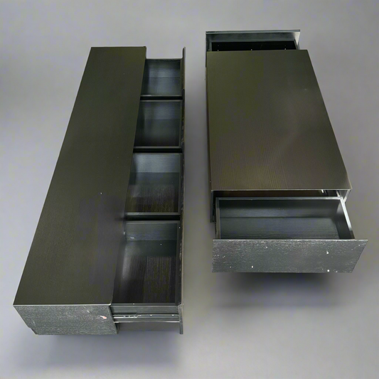 ZA@ INCHOI Storage 78" Wood Material Black (Damaged Corner)