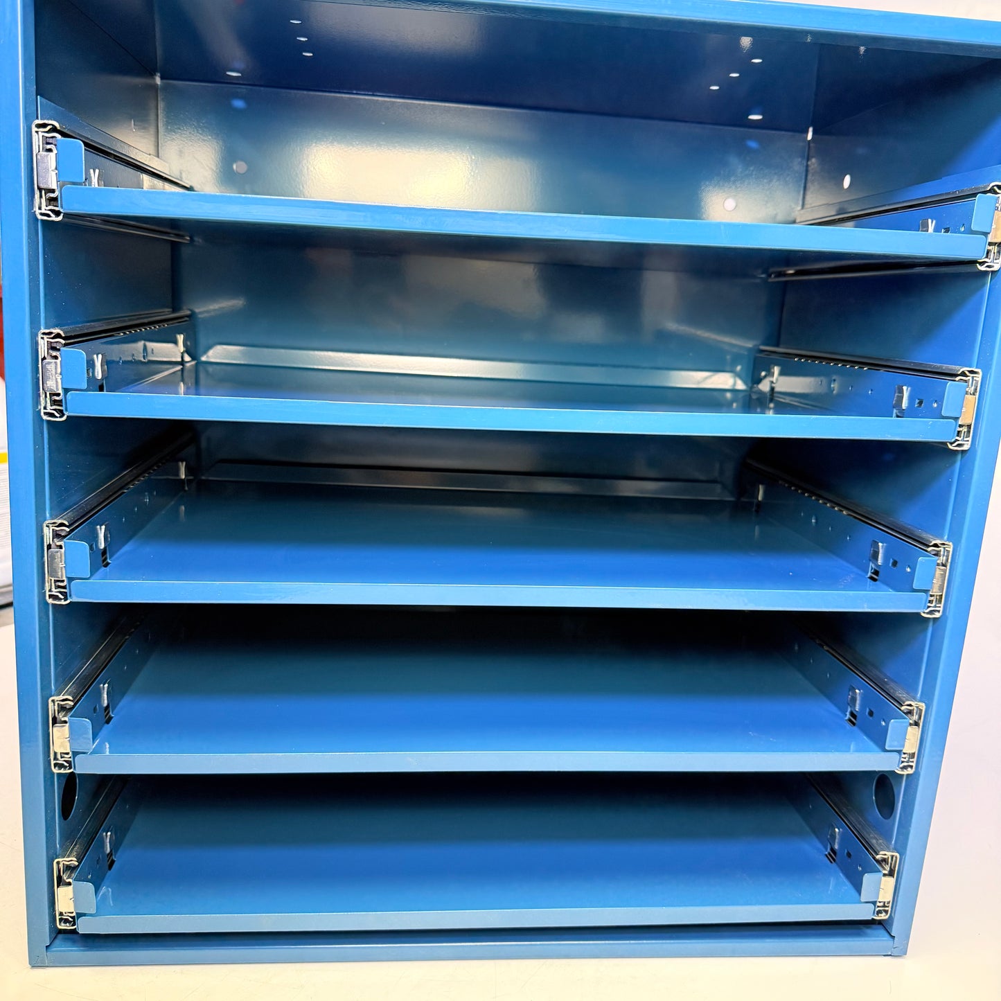 DURHAM MFG 5 Drawer Small Parts Slide Rack Cabinet Class C 12-1/2"x 20-1/2"x 21"  Blue New-Other