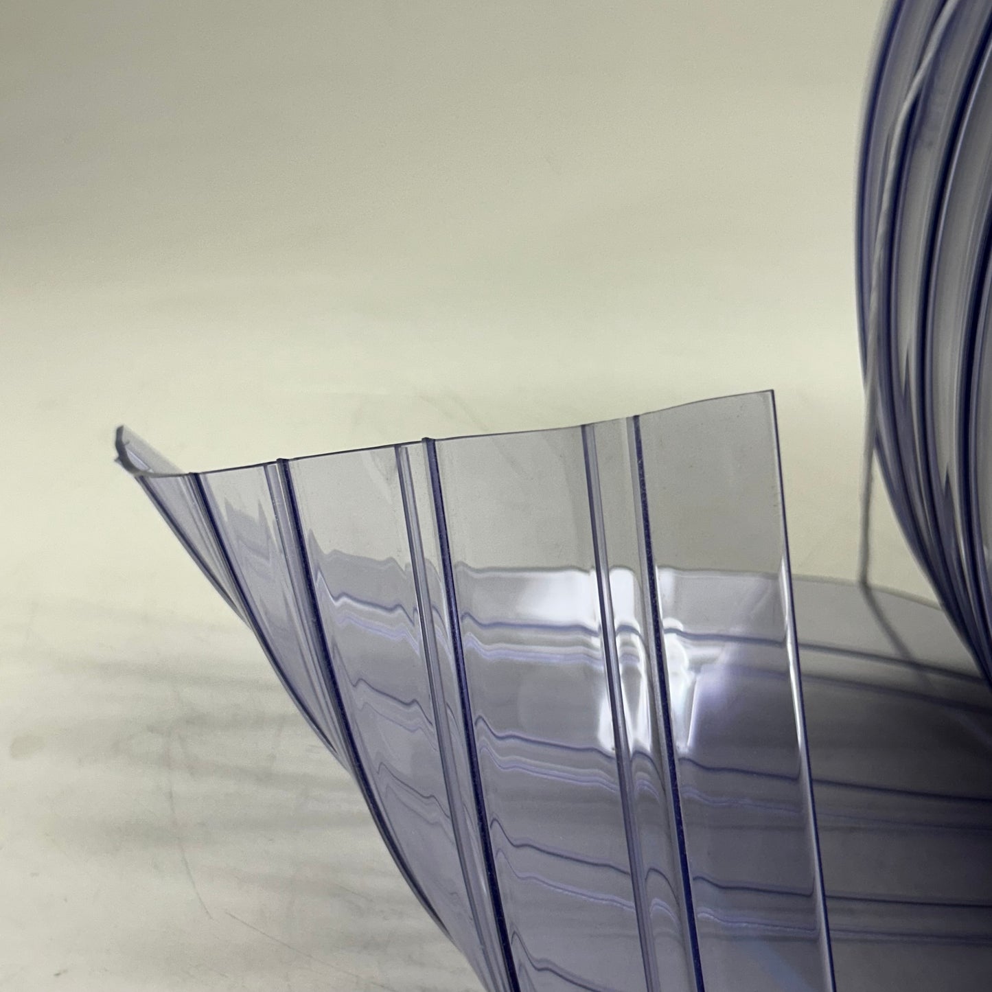 Bulk Roll Of Ribbed Flexible PVC Material 100' Blue Tint